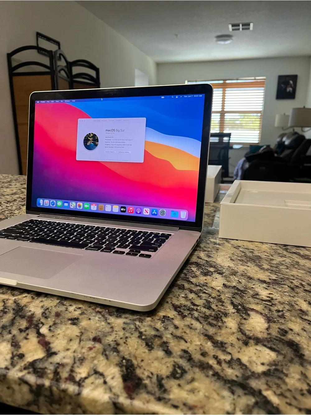 Apple Silver MacBook Pro Core i7 16Gb Ram Excellent Laptop